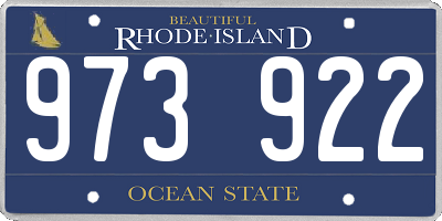 RI license plate 973922