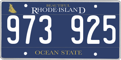 RI license plate 973925