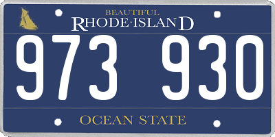 RI license plate 973930