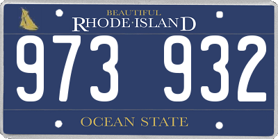 RI license plate 973932