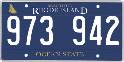 RI license plate 973942