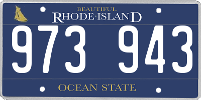 RI license plate 973943