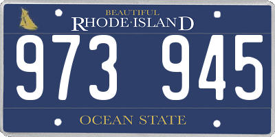 RI license plate 973945