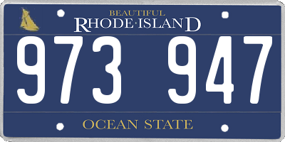 RI license plate 973947