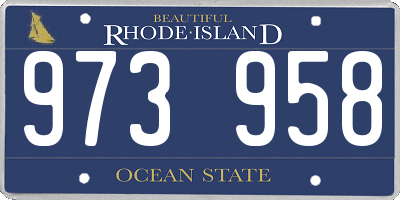 RI license plate 973958