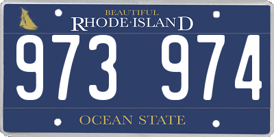 RI license plate 973974