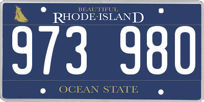 RI license plate 973980