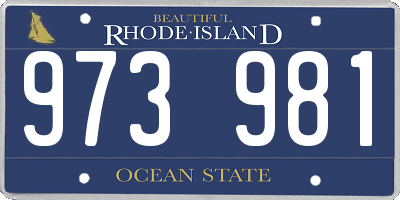 RI license plate 973981