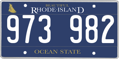 RI license plate 973982