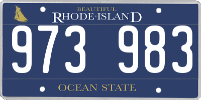 RI license plate 973983