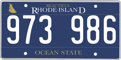 RI license plate 973986
