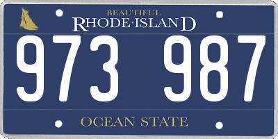 RI license plate 973987