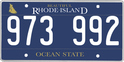 RI license plate 973992