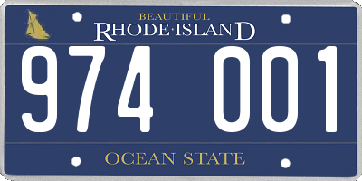 RI license plate 974001