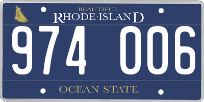 RI license plate 974006