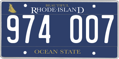 RI license plate 974007