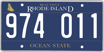 RI license plate 974011