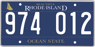 RI license plate 974012