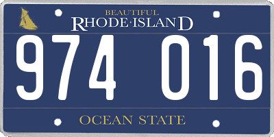RI license plate 974016