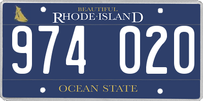 RI license plate 974020