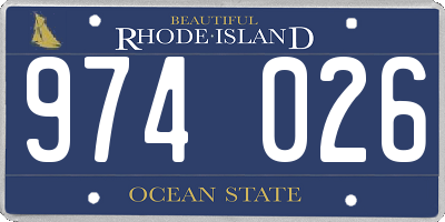 RI license plate 974026