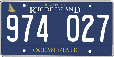 RI license plate 974027