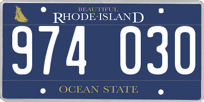 RI license plate 974030