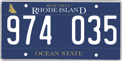RI license plate 974035