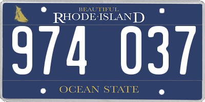 RI license plate 974037