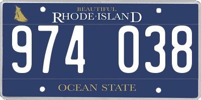 RI license plate 974038