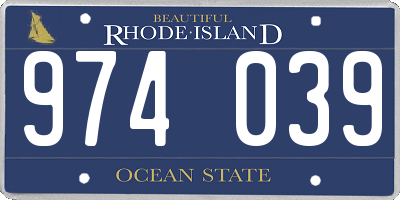 RI license plate 974039