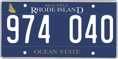 RI license plate 974040