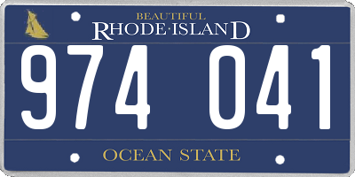 RI license plate 974041