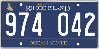 RI license plate 974042