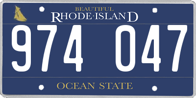 RI license plate 974047
