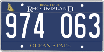 RI license plate 974063