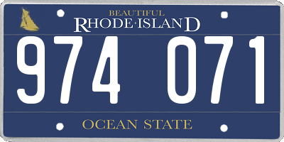 RI license plate 974071