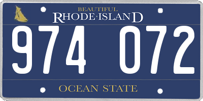 RI license plate 974072