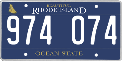 RI license plate 974074