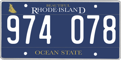 RI license plate 974078