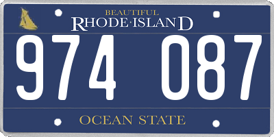 RI license plate 974087