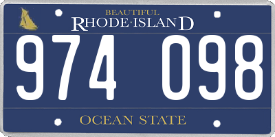 RI license plate 974098