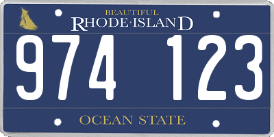 RI license plate 974123