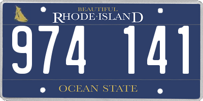 RI license plate 974141