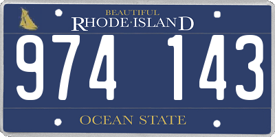 RI license plate 974143