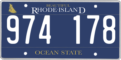 RI license plate 974178