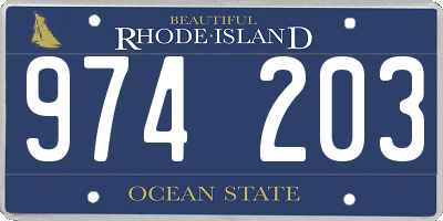 RI license plate 974203