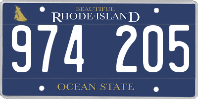RI license plate 974205