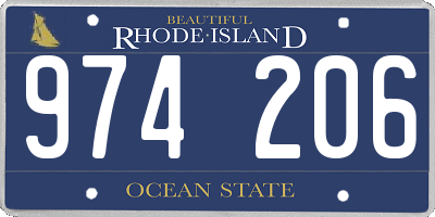 RI license plate 974206