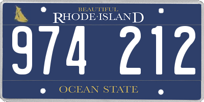 RI license plate 974212
